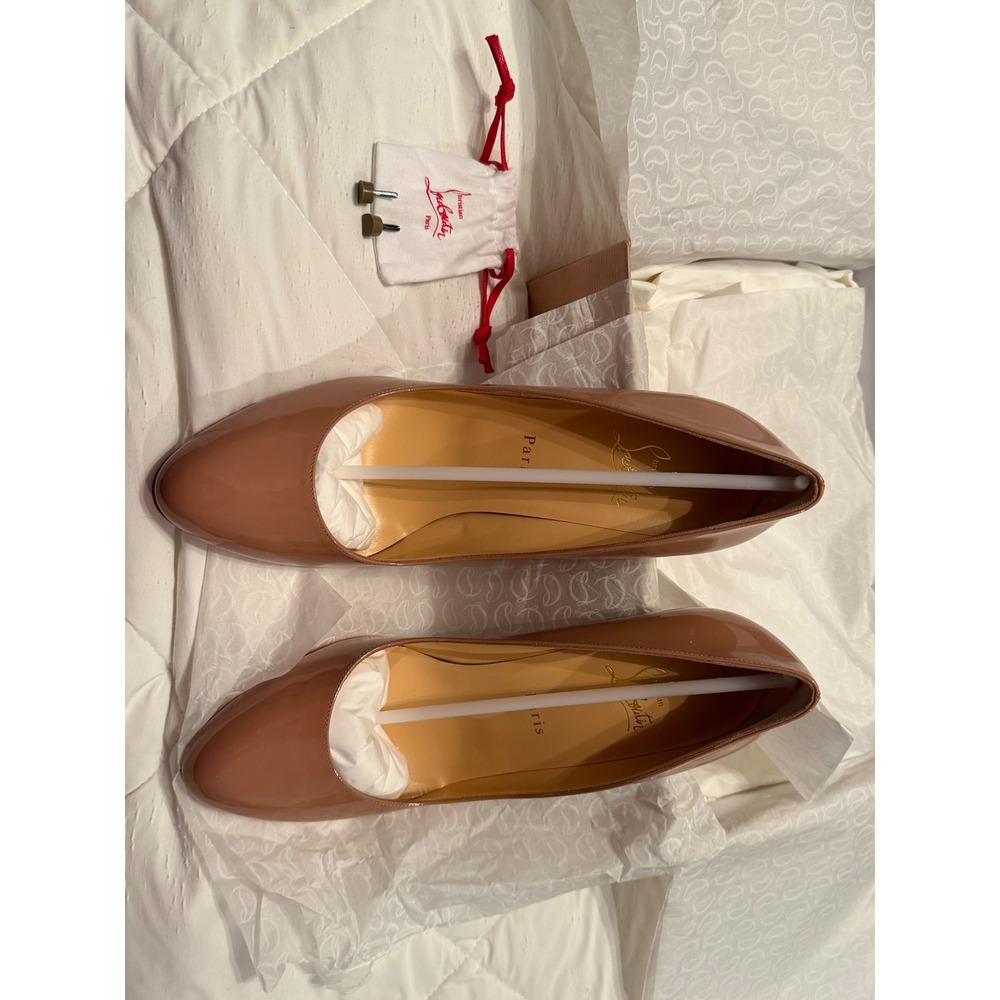 Christian Louboutin Dolly Pump 85 Blush Patent Leather Red Bottom Heels 41